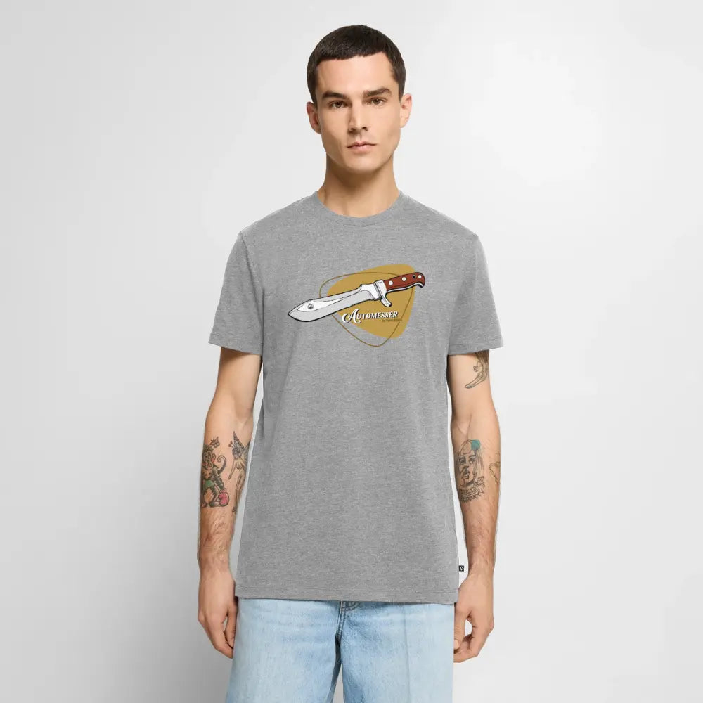 Men’s Premium T-Shirt PUMA Automesser Retrodesign - heather grey