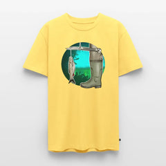 PUMA Herren Premium T-Shirt „Waagemesser – Petri Heil" - sky yellow