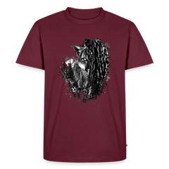 PUMA Herren Premium T-Shirt „Lauernder Puma" - burgundy