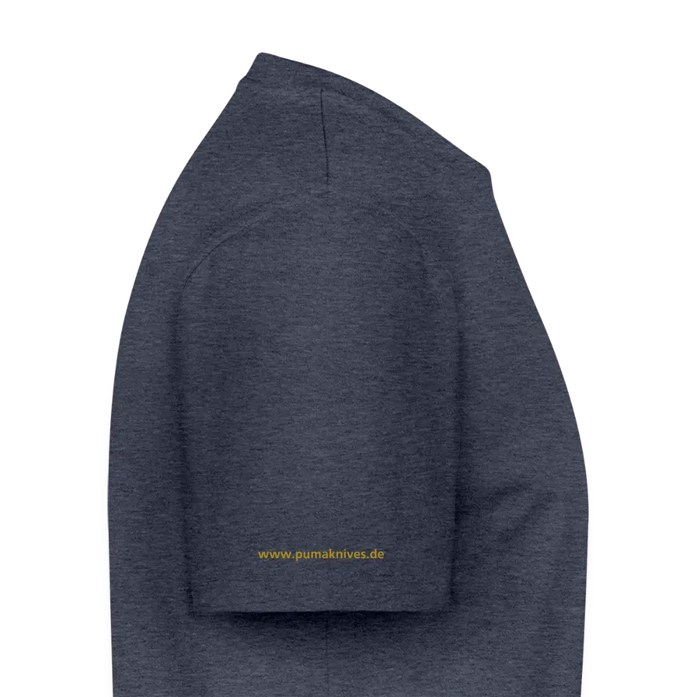 Men’s Premium T-Shirt PUMA Heritage Logo Front - heather denim