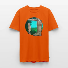 PUMA Herren Premium T-Shirt „Waagemesser – Petri Heil" - orange 