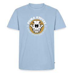 PUMA Men’s Premium T-Shirt "Skull Frontal Sharp Stuff" White - light blue