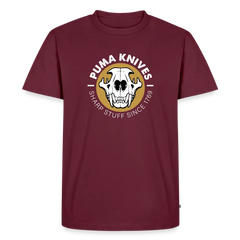 PUMA Men’s Premium T-Shirt "Skull Frontal Sharp Stuff" White - burgundy