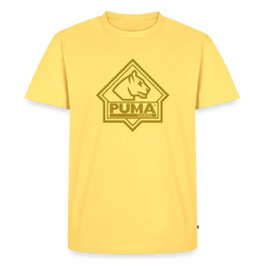 Men’s Premium T-Shirt PUMA Heritage Logo Front - sky yellow