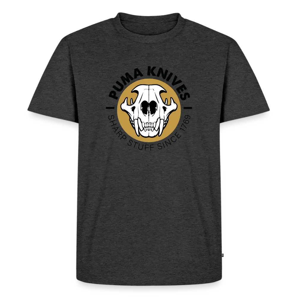 Men’s Premium T-Shirt Skull Frontal Sharp Stuff - heather anthracite