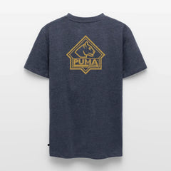 Men’s Premium T-Shirt PUMA Heritage Logo Back - heather denim