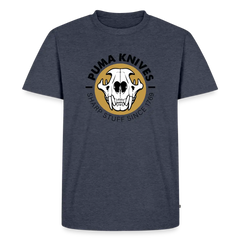 Men’s Premium T-Shirt Skull Frontal Sharp Stuff - heather denim