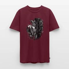 PUMA Herren Premium T-Shirt „Lauernder Puma" - burgundy