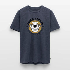 Men’s Premium T-Shirt Skull Frontal Sharp Stuff - heather denim