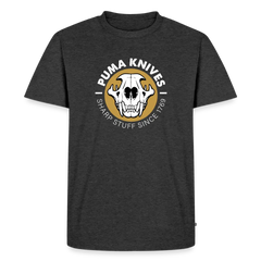 PUMA Men’s Premium T-Shirt "Skull Frontal Sharp Stuff" White - heather anthracite