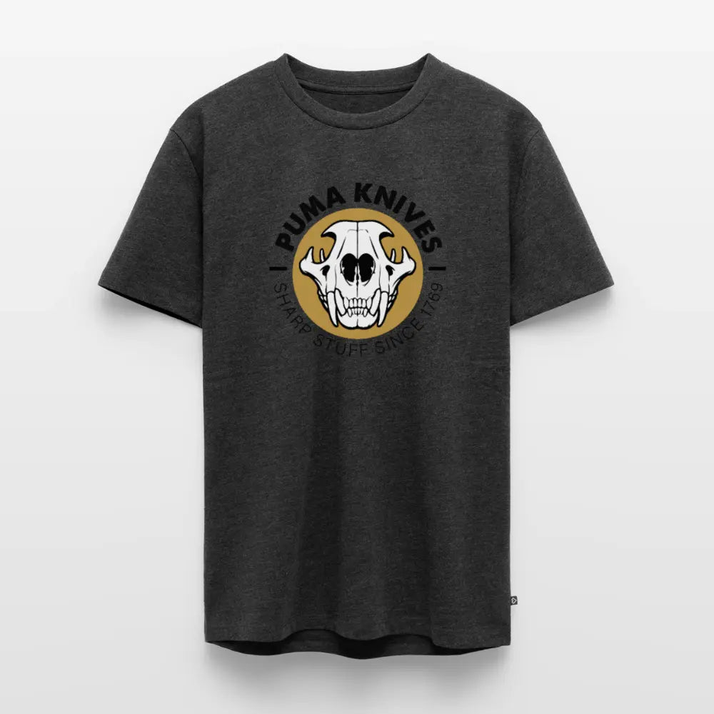 Men’s Premium T-Shirt Skull Frontal Sharp Stuff - heather anthracite