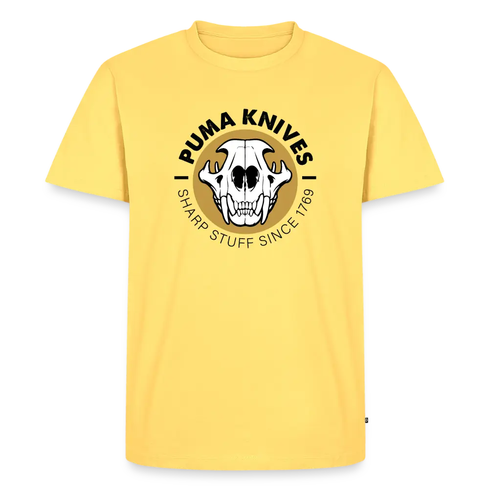 Men’s Premium T-Shirt Skull Frontal Sharp Stuff - sky yellow