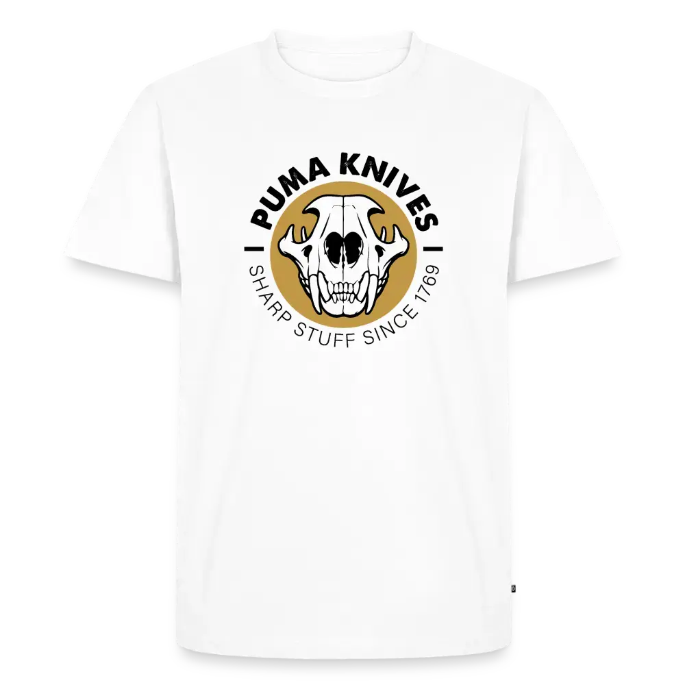 Men’s Premium T-Shirt Skull Frontal Sharp Stuff - white