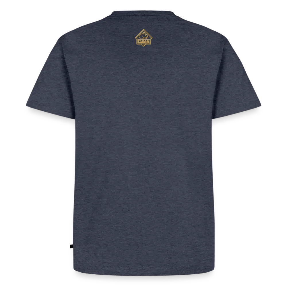 Men’s Premium T-Shirt Skull Frontal Sharp Stuff - heather denim