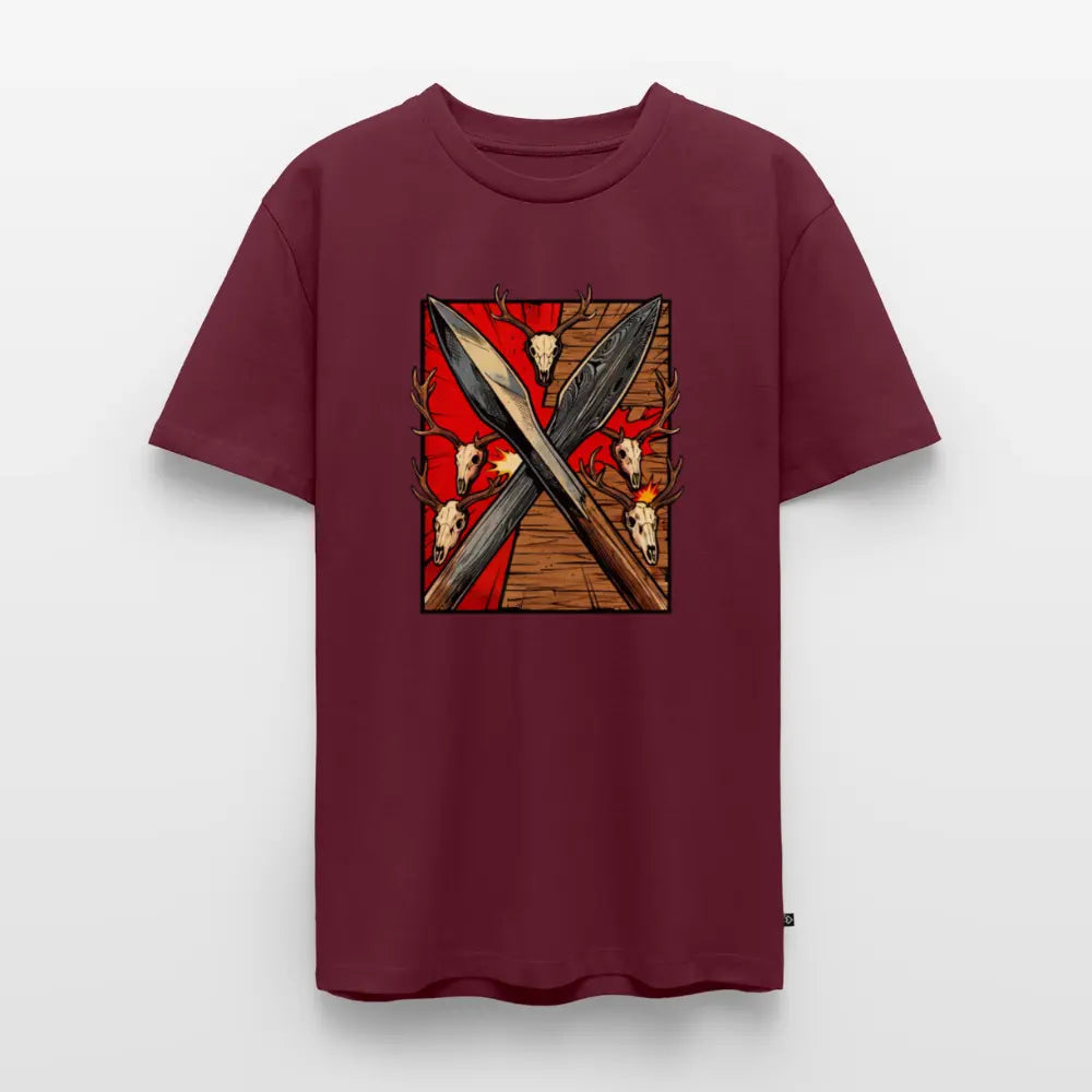 Men’s Premium T-Shirt Saufeder - burgundy