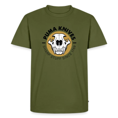 Men’s Premium T-Shirt Skull Frontal Sharp Stuff - khaki