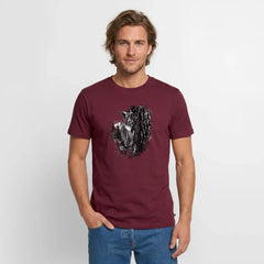 PUMA Herren Premium T-Shirt „Lauernder Puma" - burgundy