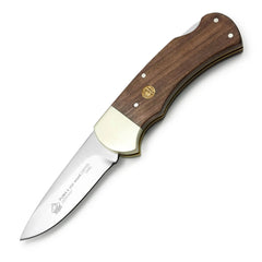 PUMA 4-Star Wood Taschenmesser Frontansicht geöffnet, hochwertiges Jagdmesser mit Holzgriff, Art.-Nr. 220705