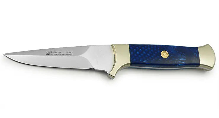 PUMA Sommer Blue Snake Jagdmesser Frontansicht, 4-Jahreszeiten Set mit Schlangenhaut-Optik, Art.-Nr. 340162