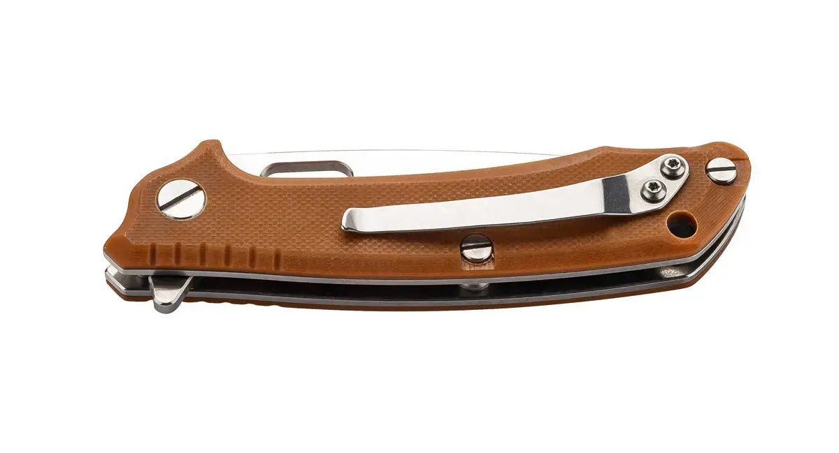 PUMA TEC one-handed knife (sand-colored G10, flipper, frame lock