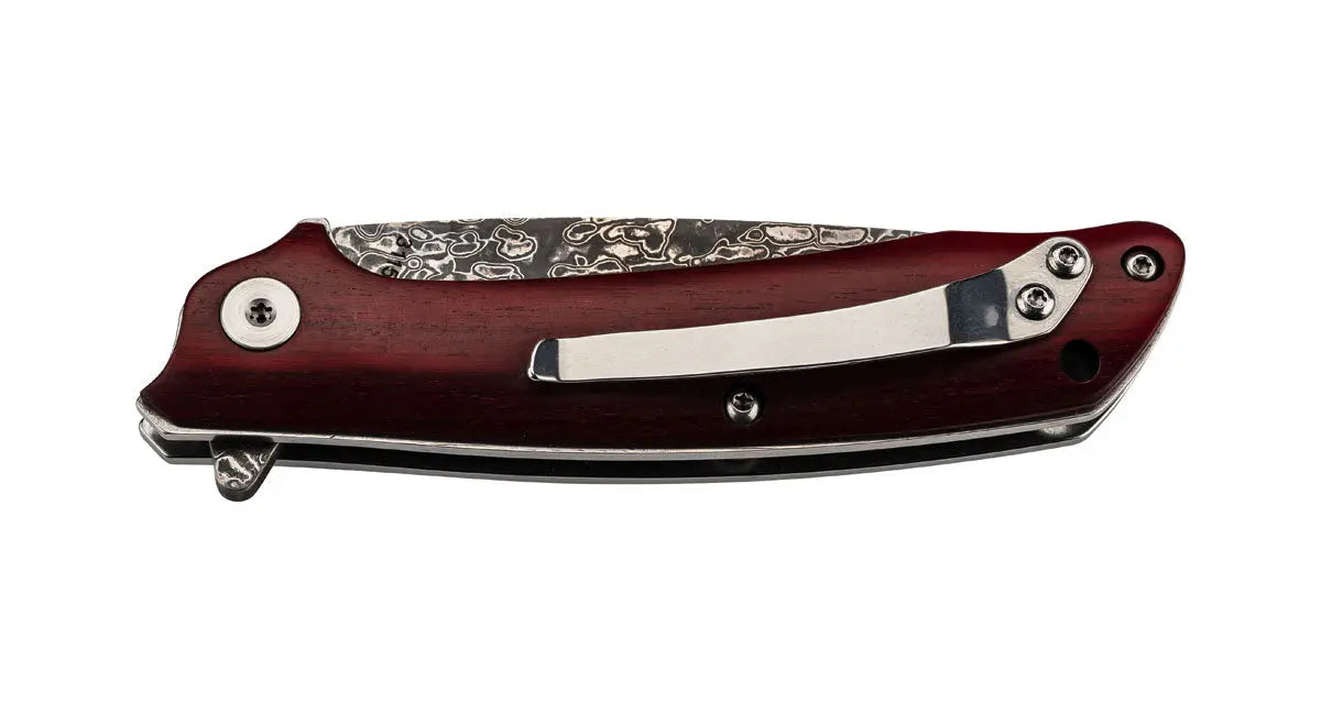 PUMA TEC Damast-Einhandmesser, Sandelholz mit Clip