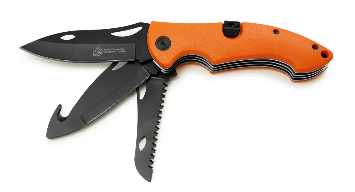 Jagdtaschenmesser Outdoortaschenmesser PUMA XP Trifecta 3-Klingen Schliessmesser, orange