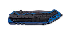 PUMA TEC Einhandmesser Glasbrecher schwarz-blau NML geschlossen