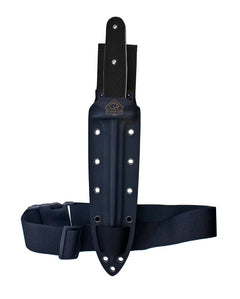 PUMA XP pig sticker 13, Abfangmesser, Pakkaholz schwarz mit Fischhaut, Kydex Scheide