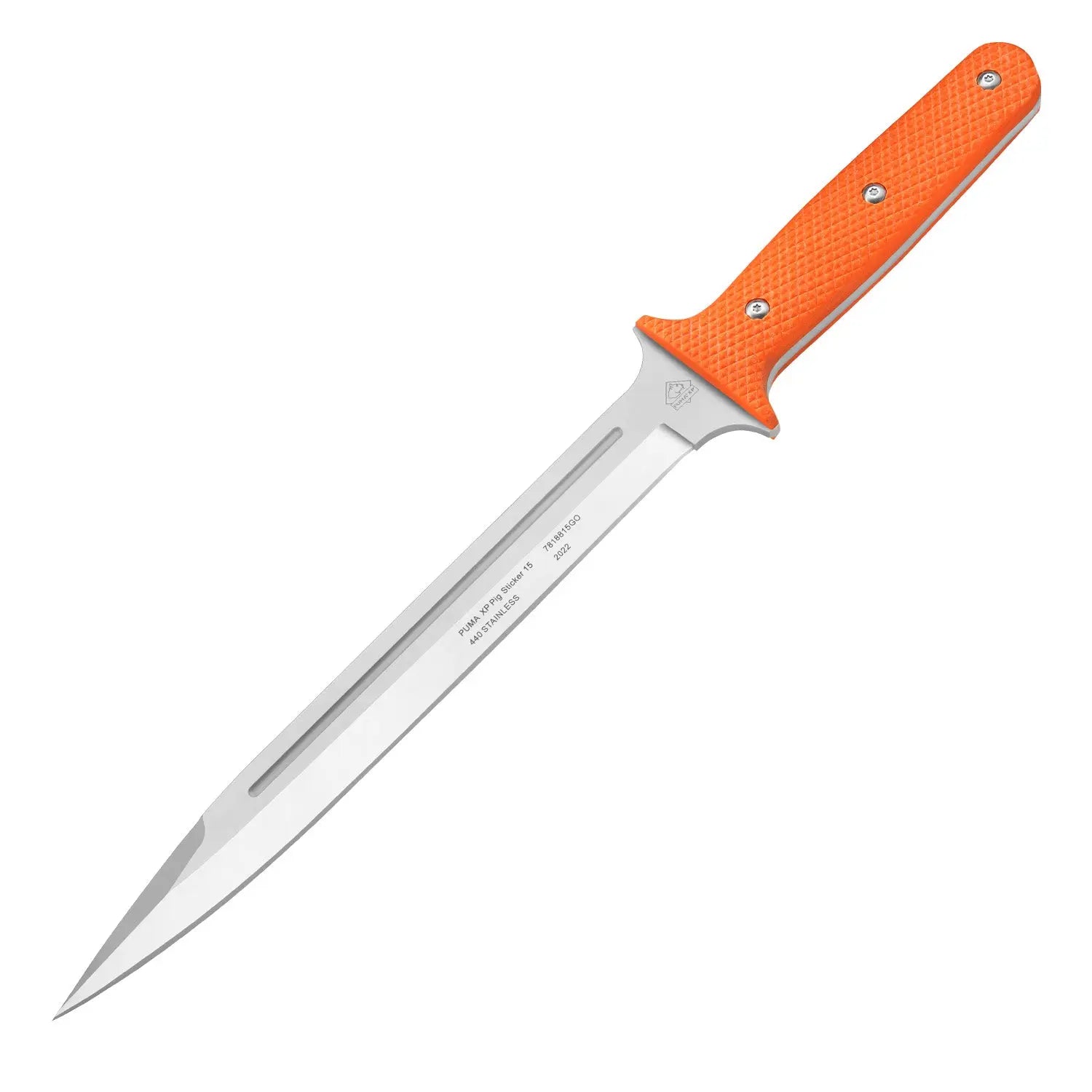 PUMA XP pig sticker 15, Abfangmesser, Orange G10 mit Fischhaut, Kydex Scheide