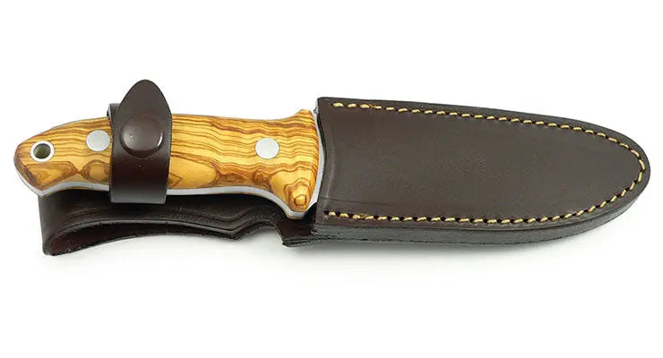 PUMA IP El Turon Olive mit Scheide, Jagdmesser mit Olivenholz-Griff