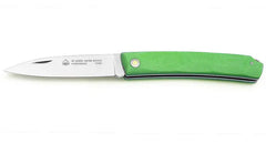 PUMA IP El Pato Verde Frontansicht, Jagdmesser mit gruenen Kunststoffschalen PUMA IP