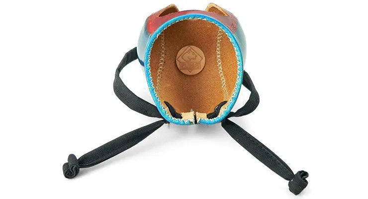 Puma Falkenhaube blau-braun Groesse 7 Seitenansicht, klassische Falkenhaube in blau-braun