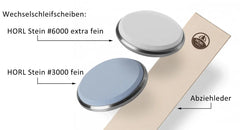 HORL Premiumschärfe Paket (SET), Wechselschleifscheibe, Abziehleder
