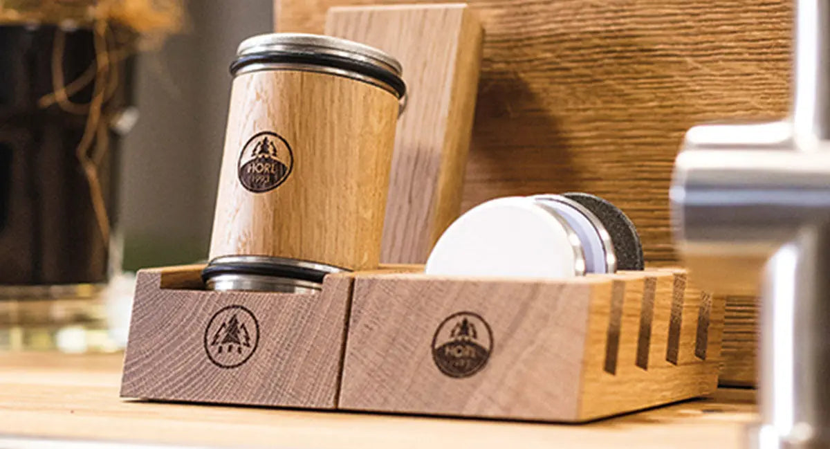 HORL Schleifscheiben Station (STASCHN-P), Nussbaum Massivholz