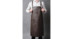 Koch- & Grillschürze, strapazierfähig und robust aus Rindleder Farbe braun