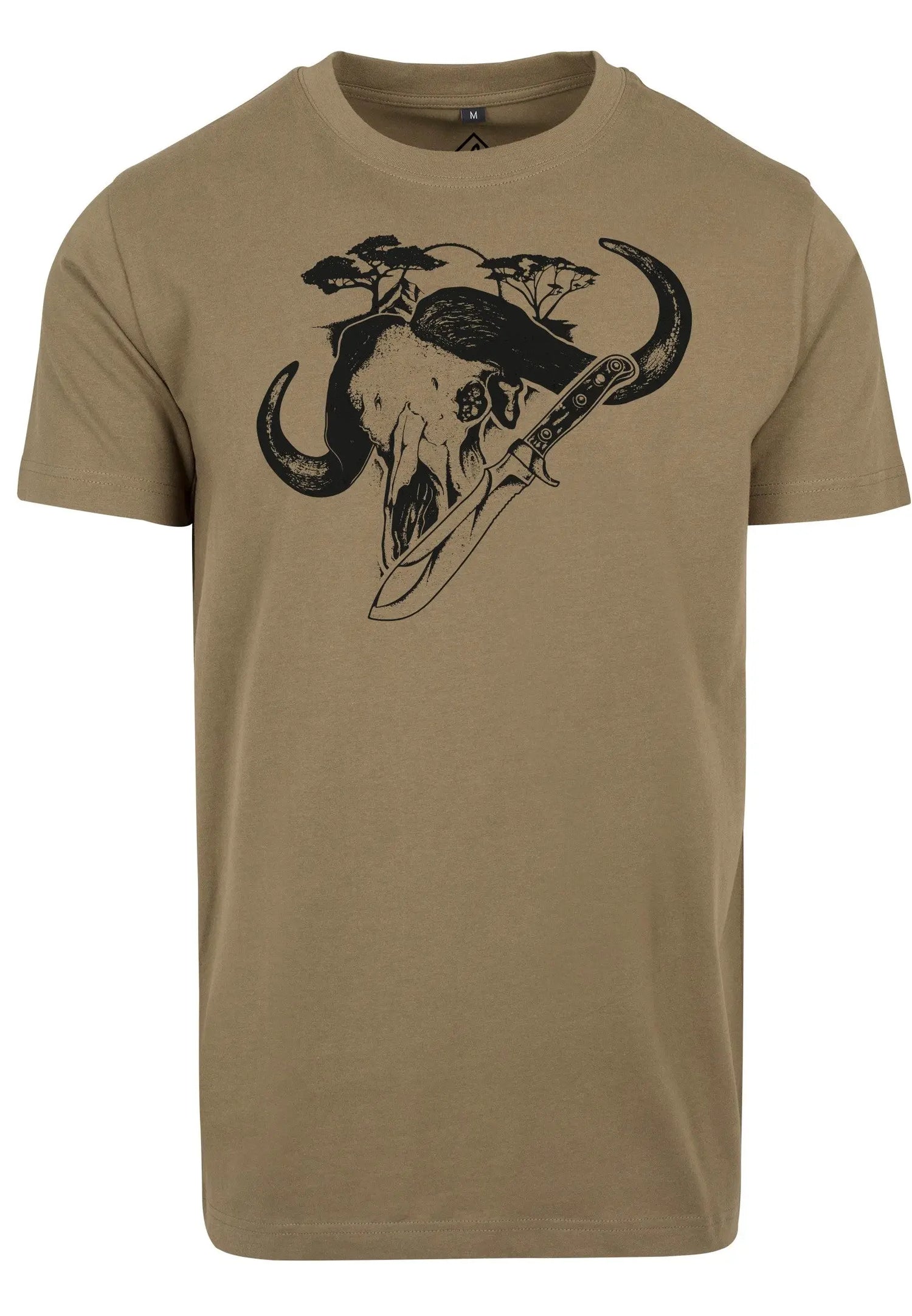 PUMA T-Shirt Motiv: Büffel und white hunter, Farbe: olive